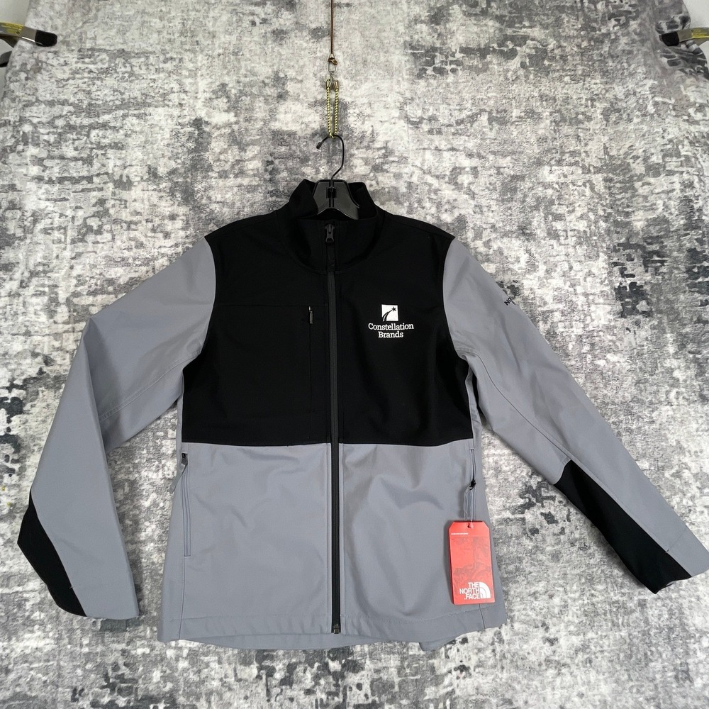 The North Face Castle Rock Soft Shell Jacket Womens M Black Grey NWT Embroidered